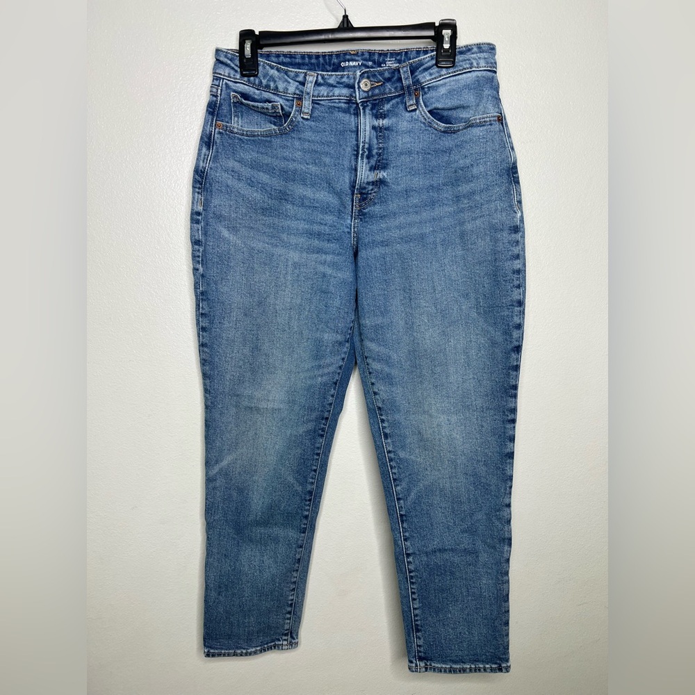 Old Navy Women Curvy Tapered High Rise Blue Jeans - 12
